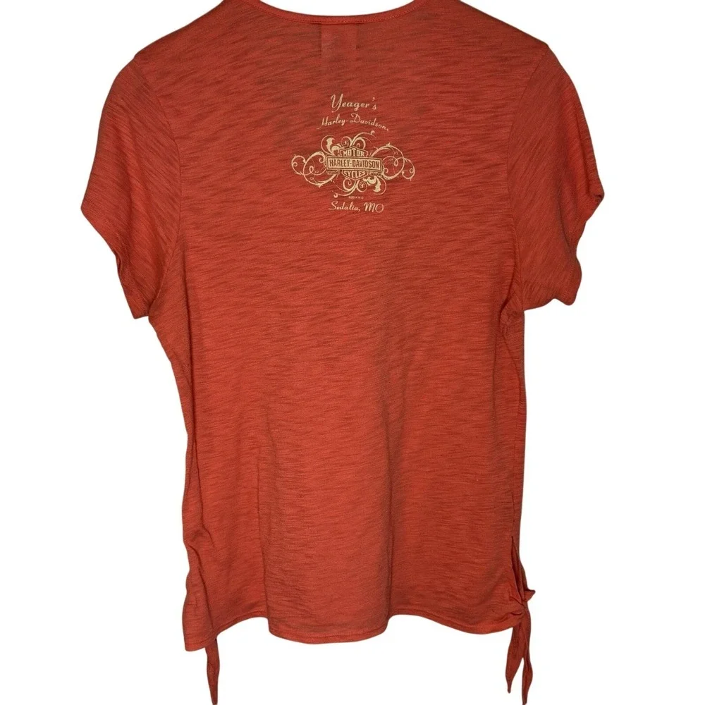 Harley‎ Davidson Shirt Motorcycle Logo Biker Eagle Wings Scoop Neck Ties XL
